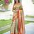 beige floral, zari woven faux kanjivaram saree with blouse