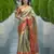 sea green floral, zari woven faux kanjivaram saree with blouse