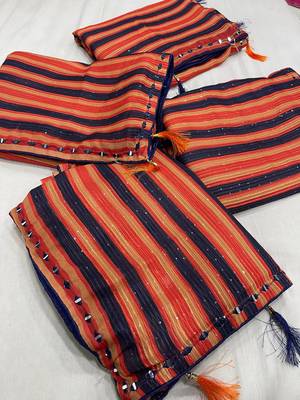 Multi Color handwork  Fox Georgette Saree 4