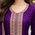 Purple embroidered straight kurta with palazzos & dupatta