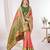 Red woven & printed silk blend ethnic festive saree with blouse