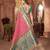 Rani pink woven & printed silk blend ethnic festive saree with blouse