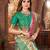 Rani pink woven & printed silk blend ethnic festive saree with blouse