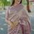 Lavender floral & paisley kanchipuram silk saree with blouse