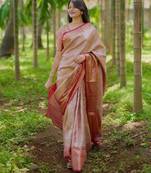Maroon floral & paisley kanchipuram silk saree with blouse