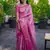 Pink floral & paisley kanchipuram silk saree with blouse