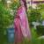 Pink floral & paisley kanchipuram silk saree with blouse