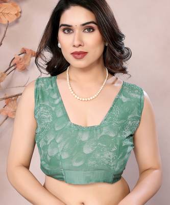 sea green georgette saree with digital print design 4