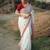 Red and white cotton saree with blouse 