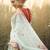 Red and white cotton saree with blouse 