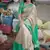 peach floral, zari woven faux kanjivaram saree with blouse