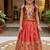 Designer coral soft silk paithani design lehenga choli for girls-party & ethnic wear