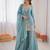 Sky blue fendy silk thread sequence plazzo suit