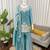 Sky blue fendy silk thread sequence plazzo suit