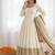 Off white chinon silk thread sequence anarkali suit