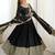 Black chinon silk thread sequence anarkali suit