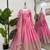 Pink chinon silk thread sequence anarkali suit