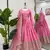 Pink chinon silk thread sequence anarkali suit