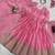 Pink chinon silk thread sequence anarkali suit