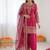 Pink crepe silk thread sequence farshi salwar suit