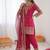 Pink crepe silk thread sequence farshi salwar suit
