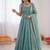 Sky blue fendy silk thread sequence anarkali suit