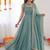 Sky blue fendy silk thread sequence anarkali suit