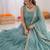 Sky blue fendy silk thread sequence anarkali suit