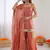 Rust orange fendy silk thread with mirror work plazzo suit