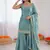 Turquoise fendy silk thread with mirror work plazzo suit