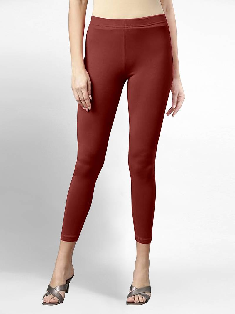 Super combed cotton elastane stretch cropped leggings with ultrasoft waistband