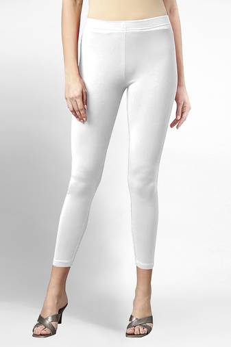 Super combed cotton elastane stretch cropped leggings with ultrasoft waistband