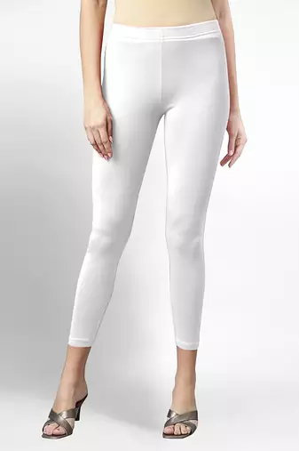 Super combed cotton elastane stretch cropped leggings with ultrasoft waistband