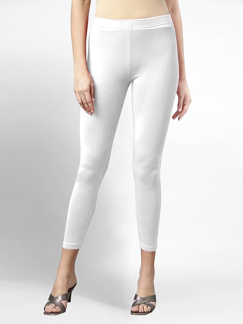 Super combed cotton elastane stretch cropped leggings with ultrasoft waistband