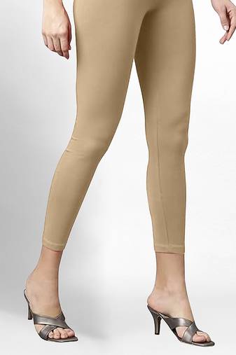 Super combed cotton elastane stretch cropped leggings with ultrasoft waistband