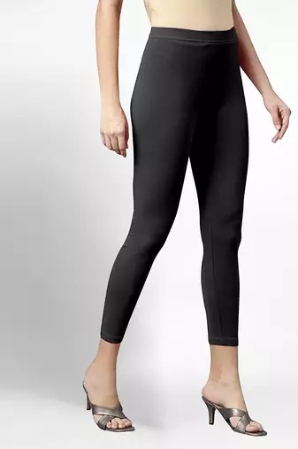 Super combed cotton elastane stretch cropped leggings with ultrasoft waistband