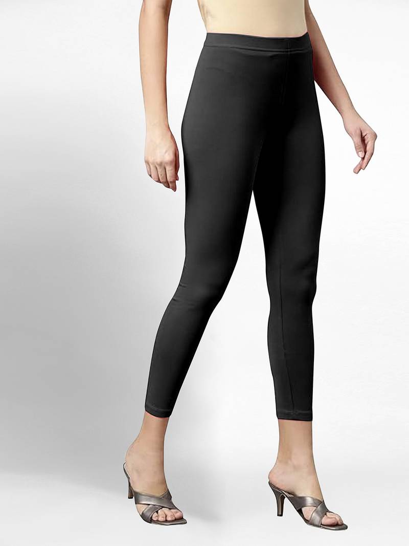 Super combed cotton elastane stretch cropped leggings with ultrasoft waistband