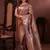 brown floral, zari woven faux kanjivaram saree with blouse