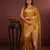 mustard floral, zari woven faux kanjivaram saree with blouse