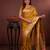 mustard floral, zari woven faux kanjivaram saree with blouse