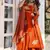 Orange fendy silk thread sequence plazzo suit