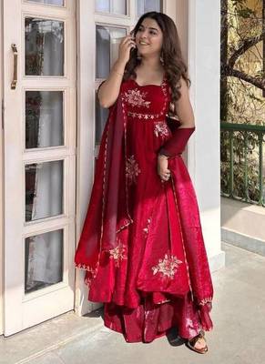Pink fendy silk thread sequin plazzo suit 2