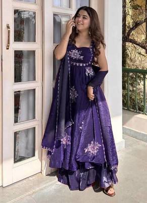 Violet fendy silk thread sequin plazzo suit 2