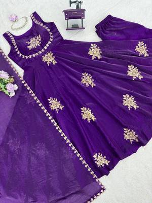 Violet fendy silk thread sequin plazzo suit 4