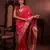 pink floral, zari woven faux kanjivaram saree with blouse