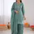 Sea green crepe silk thread sequence farshi salwar suit