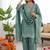 Sea green crepe silk thread sequence farshi salwar suit