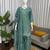 Sea green crepe silk thread sequence farshi salwar suit