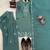 Sea green crepe silk thread sequence farshi salwar suit