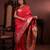 pink floral, zari woven faux kanjivaram saree with blouse